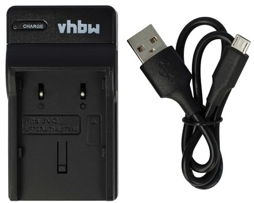 vhbw USB Ladegerät kompatibel mit JVC BN-VF733, BN-VF707U, BN-VF707, BN-VF714U, BN-VF714 Kamera Camcorder/Akku - Ladeschale, Ladeanzeige, 8,4 V