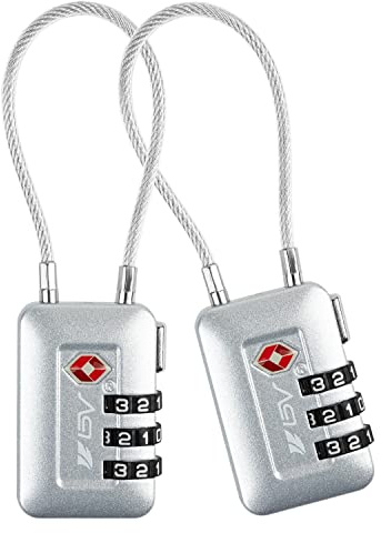 BV paire Luggage Locks Câble de sécurité approuvé par la TSA, cadenas à combinaison à 3 chiffres, combinaison de serrurier, code de verrouillage, serrure pour valise, valises, voyage, vélo, casiers