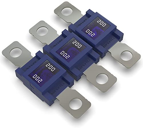 AUPROTEC Mega Hochstromsicherung Schraubsicherung 80A - 500A Auswahl: 200A Ampere blau, 3 Stück