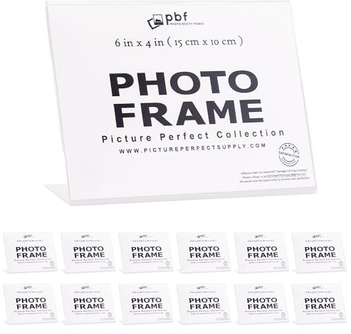 pbf PHOTO BOOTH FRAMES Confezione da 6 x 4 trasparente in acrilico cornici portafoto, appendere in acrilico orizzontale, Acrilico, clear, 6x4