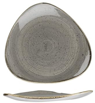 Churchill 383065 Stonecast Teller, dreieckig, Porzellan, Pepper Grey, 26,5 cm