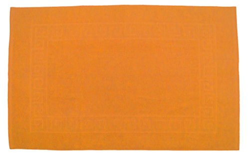 Julie Julsen Badvorleger 60 x 100 cm Premium Qualität 900 gm2 in aktuellen Farben und 4 Größen aus Baumwolle Badematte Badteppich Duschvorleger Design Spirale Orange