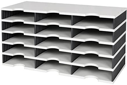 Sortierablage Trio 15 Fächer H363xB723xT331mm Poly styrol grau/schwarz STYRO