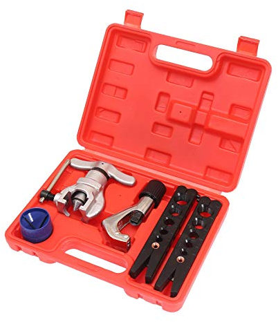 KATSU Kit de Herramientas Abocinado de Tubos Métrico e Imperial Herramienta Abocinamiento Manual Tubos Cortador Expansor Cobre Escariador para Reparación de Refrigeradores 371216