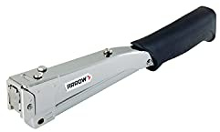 Arrow HT55BL Hammer Tacker, Manual Stapler for Construction and Insulation, Ergonomic Grip Handle, Dual-Capacity Rear-Load Magazine, Fits 1/4”, 5/16, or 3/8 Staples, Silver