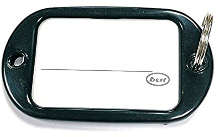 Merriway BH04019 - Etiquetas para equipaje (5 unidades, 95 mm x 53 mm), color negro