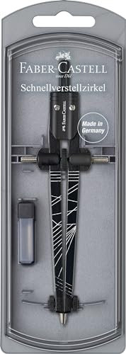 FABER-CASTELL 174488 - Schnellverstellzirkel TWISTER, in 3 verschiedenen Mustern erhältlich, keine Auswahl möglich, 1 Stück