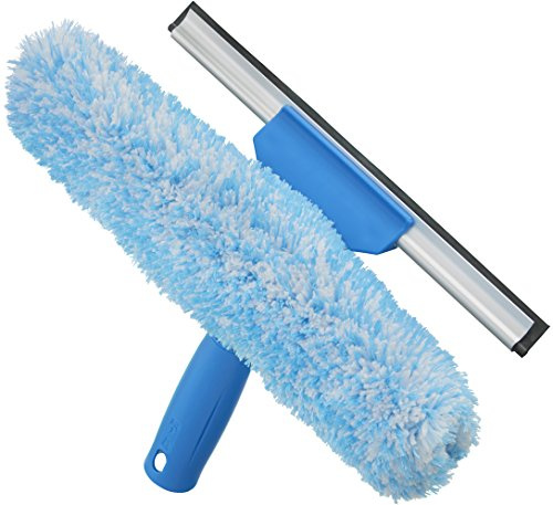 Unger Professional 10 Window Cleaning Tool: 2-in-1 Microfiber Scrubber and Squeegee