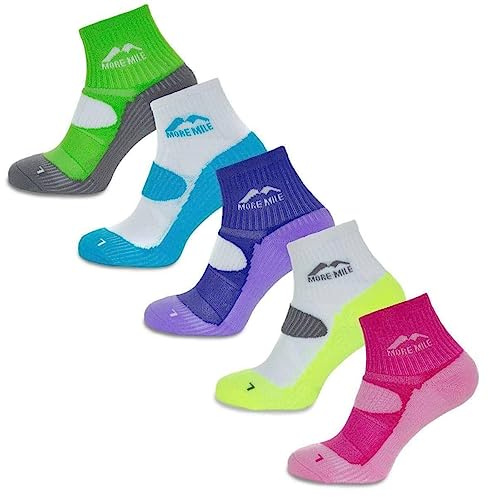 More Mile London 5 Pack Womens Cushioned Running Socks Anti Blister Marathon Sock