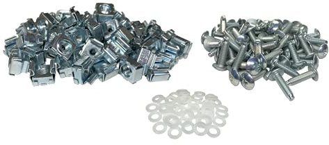 RackGold® Zinc 10-32 Cage Nut & Screws w/Washers 50-Pack - USA Made