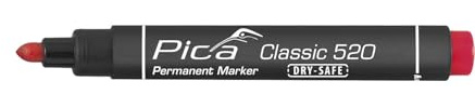 Pica Classic 520 - Marcador permanente (punta tipo bala) color rojo