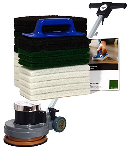 Floorboy XL 300 Universalset, Poliermaschine mit Treibteller, Superpads, einem praktischen Handpadhalter mit 10 Handpads, Anleitungen und Padkunde von Bioraum