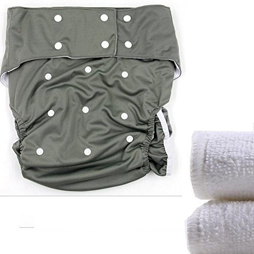 LukLoy – Stoffwindeln für Jugendliche / Erwachsene, mit 2 Einsätzen für Inkontinenzeinlagen – doppelte öffnung, waschbar, verstellbar wiederverwendbar, auslaufsicher