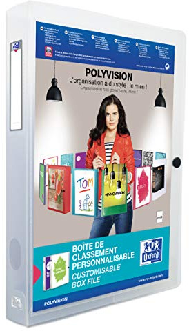 Oxford - Carpeta de proyectos Plástico con cierre broche, A4+, Color transparente