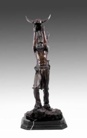 Konst & Ambiente – Bronskulptur – Indianer/virkning – krigare från Carl Kauba – Indisk bronsfigur – Västerländsk skulptur – Figur – Amerika