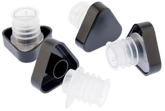 Tapón Vertedor de Vino Antigoteo Koala – Set de 4 Tapones Decorativos con Diseño Moderno de color Negro – Accesorios Originales para Botellas de Vino