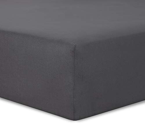Vision - Spannbettlaken 160x200cm - Anthrazit - 100% Baumwolle