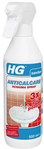 HG Anticalcare Schiuma Spray 3X Più Potente - Schiuma Spray Anticalcare per la Pulizia di Rubinetti, Lavandini, Doccia e WC, 500 ml