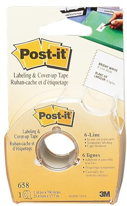Post-it Labeling Tape, 2 in x 36 yds, White