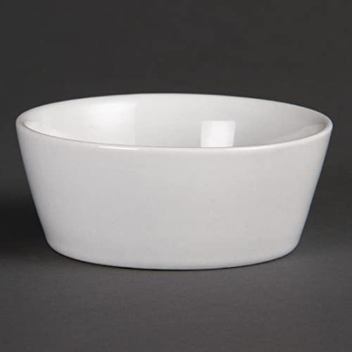 Olympia Whiteware Sloping Edge Bowls 90mm (12 Pack) - Soup Bowls Oven, Microwave and Dishwasher Safe U162
