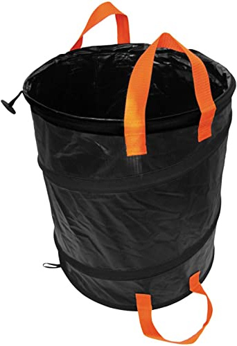 Fiskars PopUp-Gartensack mit Griffen, Fassungsvermögen: 56 Liter, Schwarz/Orange, Solid, 1015646