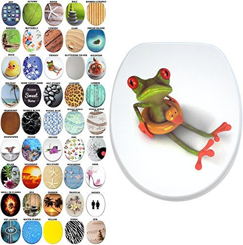 Sanilo Soft Close Toilet Seat, Wide Choice of New Toilet Seats, Stable Hinges, Easy to Mount (Froggy)