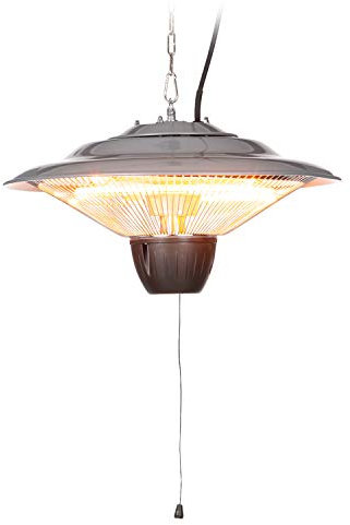 Blumfeldt Calefactor de techo, radiador infrarrojo con tubos halógenos, calefactor bajo consumo, 2 niveles de calor, estufa electrica, Plateado