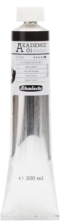 Schmincke – AKADEMIE® Öl color, feine Künstler-Ölfarben, Lampenschwarz, 41 704 015, 200 ml Tube, höchst lichtecht, Ölmalerei