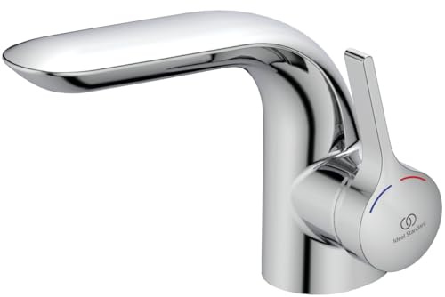 Ideal Standard A4258AA Melange Waschtischarmatur mit Zugknopf-Ablaufgarnitur, Chrom