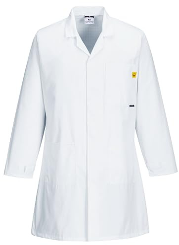 Portwest Blouse Antistatique ESD, Couleur: Blanc, Taille: L, AS10WHRL