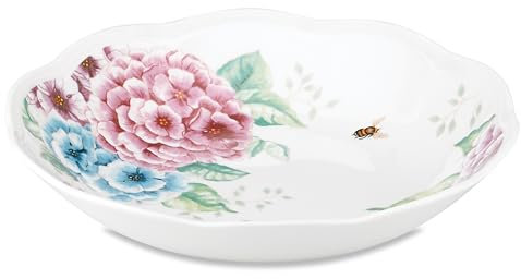 Lenox Papillon Meadow Hortensia Plate Pasta Bowl White
