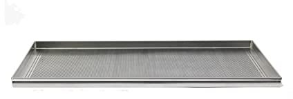 Pentole Agnelli Pasticceria e Pizza Teglia Rettangolare Microforata, Foro 2 mm in Lega 3003, Alluminio, 60 x 40 x 2 cm