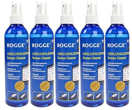 5er Pack ROGGE 250ml Original, LCD - TFT - LED - TV - Touch Displays + Plasma Screen Cleaner. The Original Since 1998. Made in Germany