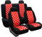 FH GROUP FB115REDBLACK114 Sitzbezüge-Set (stilvolle Punkte, hohe Rückenlehne, Rot & Schwarz)