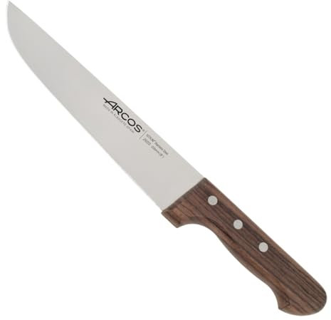 Arcos Couteau de Boucher en Acier Nitrum avec Lame de 200 mm – Idéal pour Couper la Viande, le Poisson et les Légumes – Poignée Ergonomique en Polyoxyméthylène, Couleur Marron, Série 2900
