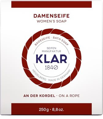 Klar Seifen Badeseife Damen an der Kordel 250g, palmölfrei, geeignet für normale Haut, Seife 11014