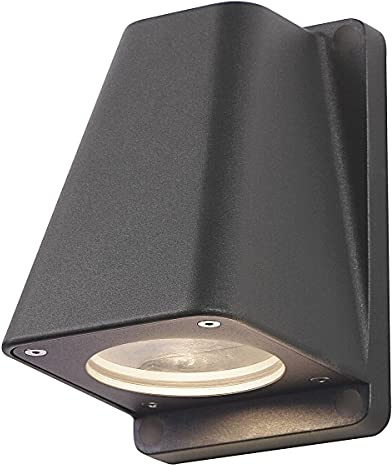 SLV Vägglampa WALLYX | down-light för effektiv utomhusbelysning av väggar och entrédörr | LED-strålkastare, spot, vägglampa, utomhuslampa, trädgårdslampa, vägbelysning | GU10, 50 W max, EEK E-A++