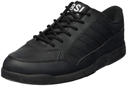 BSI Men’s 521 Sport Basic Shoe - Lightweight Leather Bowling Shoes with Cushioned Support for Men, Black, 12.0