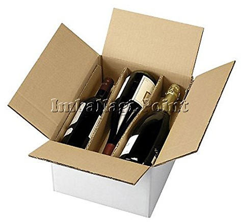 1 pezzo SCATOLA CARTONE SPEDIZIONE 6 BOTTIGLIE - VINO - LIQUORI CON SEPARATORE