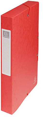 Exacompta 50405E 8er Pack Premium Sammelboxen Aufgebaut mit Gummizug 40 mm breit aus extra starkem Colorspan-Karton mit Rückenschild für DIN A4 Archivbox Heftbox Dokumentenbox Sammelmappe rot