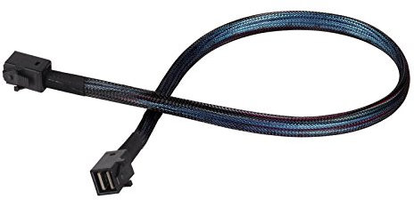 SilverStone SST-CPS04 - Internes Mini SAS HD Kabel mit beidseitigen SFF8643 Steckern, unterstützt SAS 3.0 Industriestandard, 50 cm
