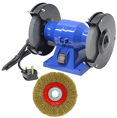 Dapetz ® Bench Grinder 2980 RPM – 230V 150W Electric Grinder Polisher with Coarse & Fine Grinding Wheels Wire Wheel Brush 150mm for Sharpening, Grinding & Polishing Tools