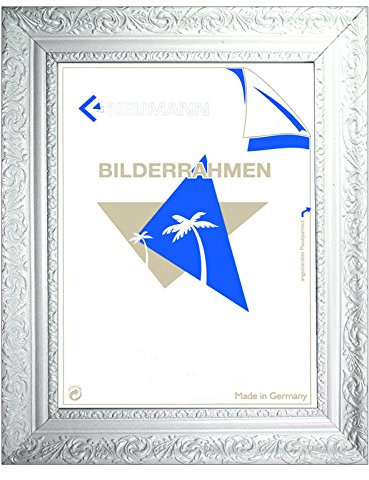 Neumann Bilderrahmen Barockrahmen weiß fein verziert 466 BIA, Wechselrahmen 40x60 cm