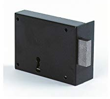 Jpm - Serrure de securite a poser en applique horizontale noire-pene dormant - Réf..105 - A.55 - B.95 - Main.D -