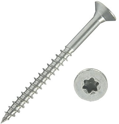 500 Stück Edelstahl-Schrauben 5x60 mm Teilgewinde Torx - Spanplattenschrauben mit Senkkopf - Holzschrauben/Holzbauschrauben - Werkstoff A2 VA V2A - Edelstahlschrauben/Universalschrauben TX25