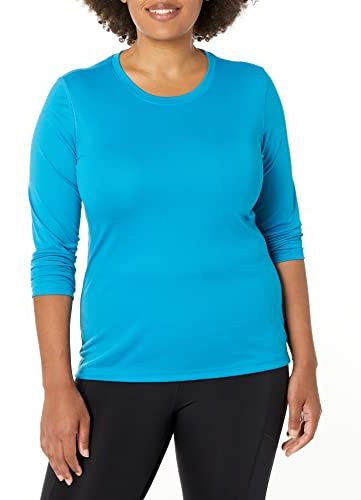 Hanes womens Sport Cool Dri Performance Long Sleeve T-shirt Shirt, Underwater Blue, Large US