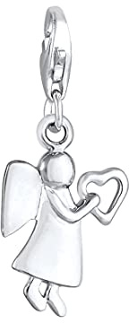 Elli Charm Women Guardian Angel Heart Playful in 925 Sterling Silver