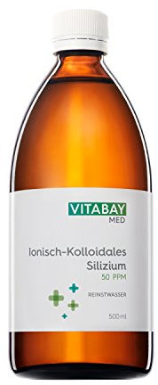Vitabay Kolloidales Silizium 50 PPM • 500 ml • Hochdosiert • Reinheitsstufe 99,99% • Ohne weitere Zusätze • Abgefüllt in einer Braunglasflasche • Made in Germany