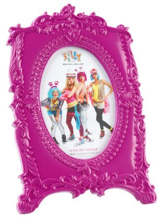 trendfinding Marco de fotos con soporte ovalado, diseño de retrato, diseño barroco, con soporte, color lila