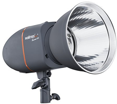 Walimex pro Newcomer 300 Flash de estudio - Salida de flash de 300 Ws, disparador por radio de 2,4 GHz + fotocélula + cable, luz de flash con reflector de lámpara de modelado de 75 W